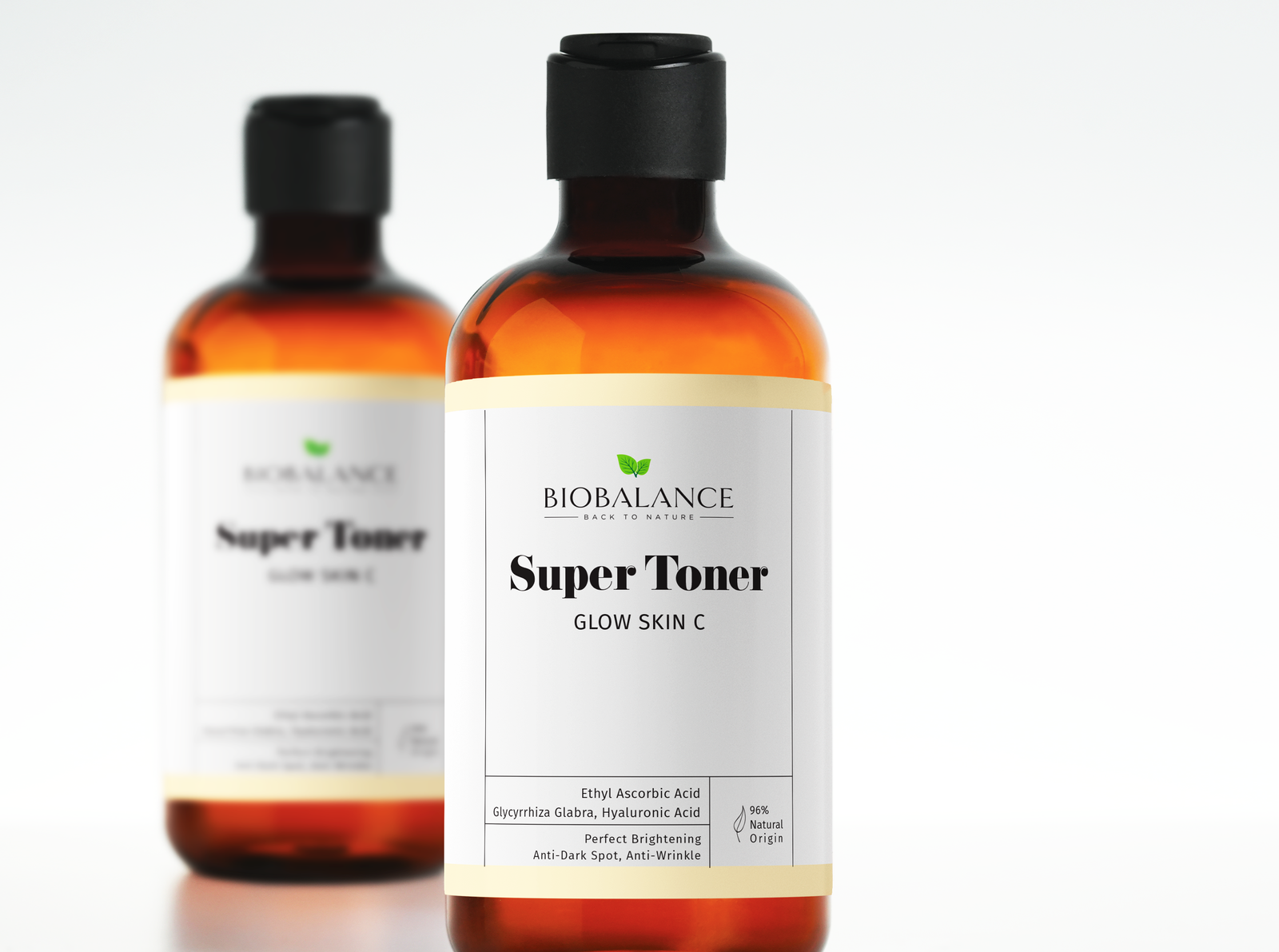 BIOBALANCE Super Toner Glow Skin C Ethyl Ascorbic  Acid, Glycyrrhiza Glabra, hyaluronic Acid 250ml